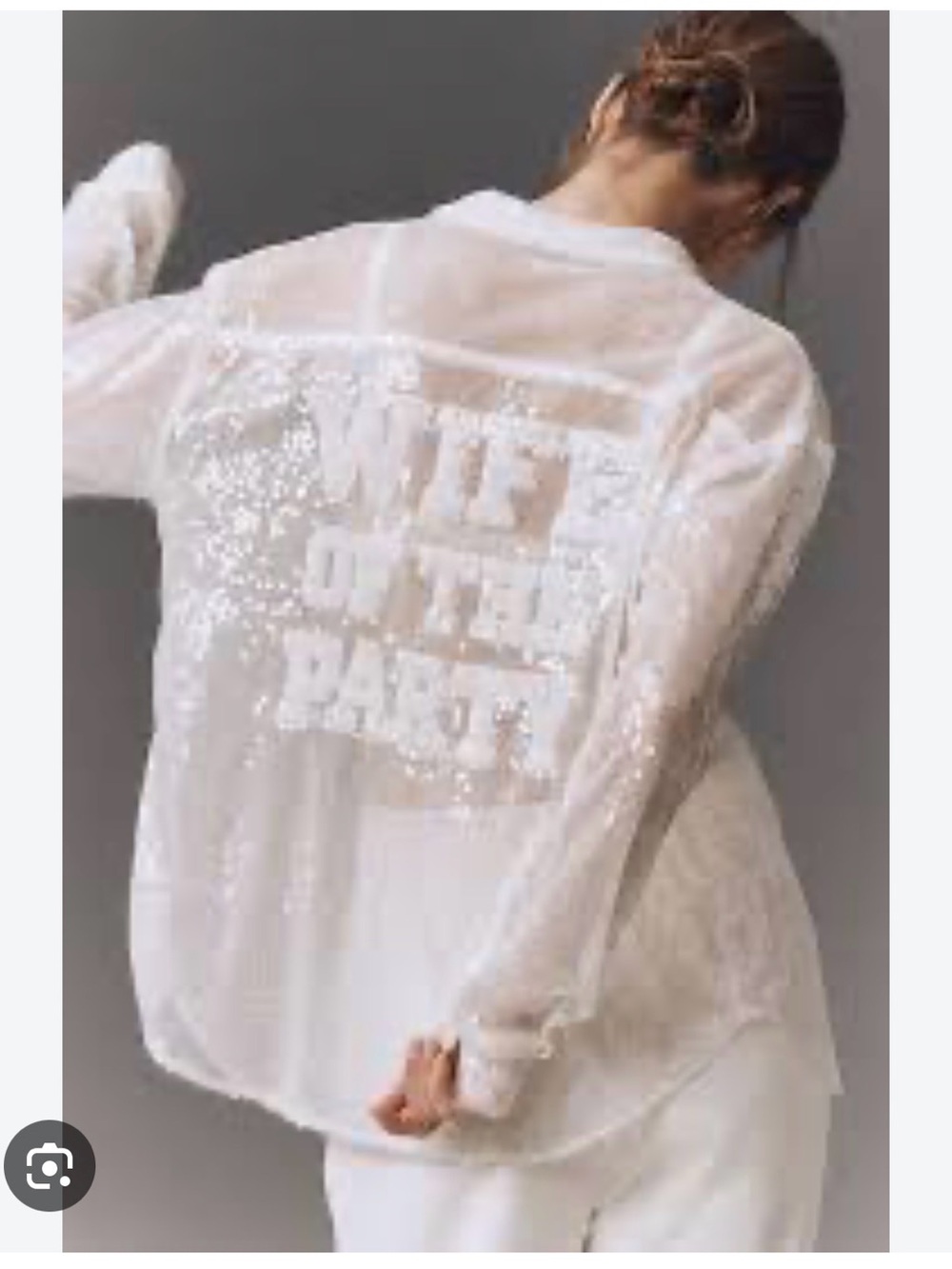 Anthropologie Sheer White Sequin 'Life of the Party' Cover-Up